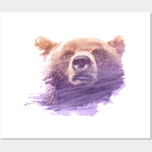 Bear Superimposed Watercolor Posters and Art